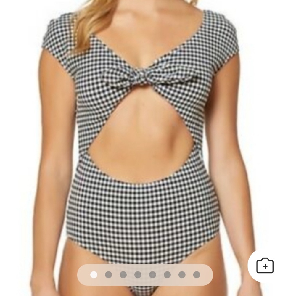 Jessica Simpson Black and White Bodysuit with Twisted Bust